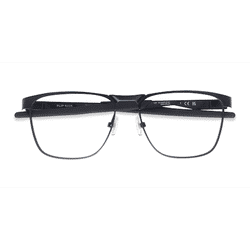 Unisex s square Matte Black Metal Prescription eyeglasses - Eyebuydirect s Oakley Flip Kick