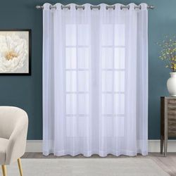 Cote D'Azure Sheer Curtain Panel by Habitat™ in White (Size 112"W 84" L)