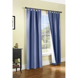 Wide Width Weathermate Room Darkening Tab Top Curtain Panel Pair by Thermalogic in Blue (Size 40" W 95" L)