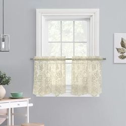 Wide Width Limoges Sheer Rod Pocket Curtain Tiers by Habitat™ in Ivory (Size 55" W 36" L)