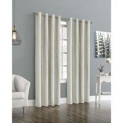 Wide Width Ethan Blackout Grommet Curtain Panel by Thermaplus in White (Size 52" W 84" L)