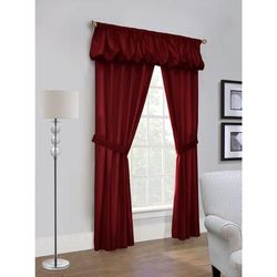 Wide Width Prescott Room Darkening Rod Pocket Five In One Curtain Set by Thermalogic in Burgundy (Size 80" W 84" L)