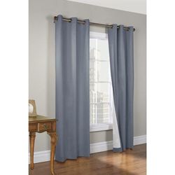 Wide Width Weathermate Room Darkening Grommet Curtain Panel Pair by Thermalogic in Blue (Size 40" W 63" L)