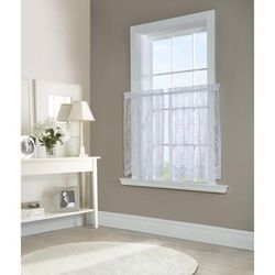 Wide Width Mona Lisa Sheer Rod Pocket Curtain Tiers by Habitat™ in White (Size 56" W 36" L)