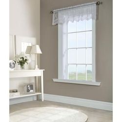 Wide Width Mona Lisa Sheer Rod Pocket Flat Valance by Habitat™ in White (Size 56" W 15" L)