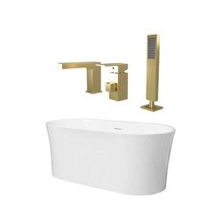 Randolph Morris Una 67 Inch Acrylic Double Ended Freestanding Tub and Faucet Package RMD56-BBF7