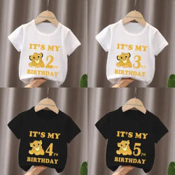 It's My 1 2 3 4 5 6 7 8 9 Years Birthday Boys Girls T shirt Lion King Cute Simba Cartoon Kids Clothes Baby Children T-Shirts