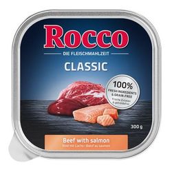 9x300g Beef with Salmon Trays Rocco Wet Dog Food