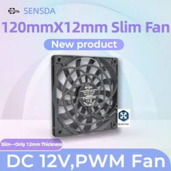 Ultra-Slim 120mm PWM Cooling Fan, 12V 0.20A, 1400 RPM Quiet Low Noise 12cm Computer Case Cooler
