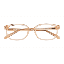 Unisex s rectangle Clear Champagne Plastic Prescription eyeglasses - Eyebuydirect s Ferb