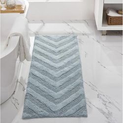 Hugo Collection 100% Cotton 20" X 60" Runner Bath Rug by Brylane Home in Blue