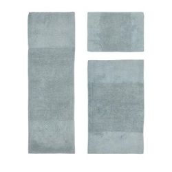 Granada Collection 100% Cotton 3 Piece (17" X 24" | 24" X 40" | 20" X 60") Bath Rug Set by Brylane Home in Blue