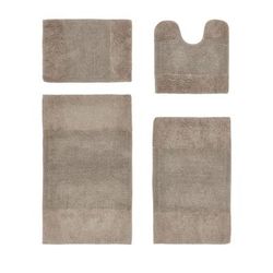 Granada Collection 100% Cotton 4 Piece (17" X 24" | 20" X 20" | 21" X 34" | 24" X 40") Bath Rug Set by Brylane Home in Sand