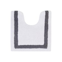 Hotel Collection 100% Cotton 20" X 20" Contour Bath Rug by Brylane Home in White Gray