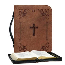 Étui biblique vintage en PU avec poignée pour femme, couvertures avec fermeture éclair, degré d'eau