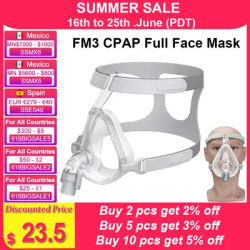 Resoxy FM3 CPAP Mask for Sleep Apnea Full Face Mask for CPAP BiPAP Machine Anti Snoring Full Mask with Headgear Improve Sleep
