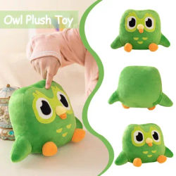 Jouet en peluche hibou vert, peluche douce, chaton potelé, poupée animale de dessin animé mignon, oreiller, décoration de chambre, jouet cadeau pour enfant, bébé et adulte