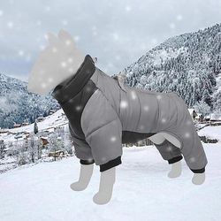 cappotto invernale per cani con anello a D per gamba costume riflettente impermeabile giacca per cucciolo di cane abiti tuta da neve antivento caldo cotone foderato vestiti invernali per