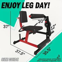 TEMU Syedee Leg Extension And Machine, Lower Body Special Leg Machine, Adjustable Leg Exercise Bench With Plate , Leg Rotary Extension For Thigh, Home Gym Weight Machine