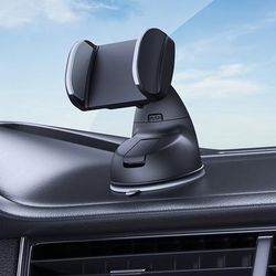 TEMU Rotating Car Phone Holder, Upgraded Adjustable Horizontal And Vertical Phone Holder, Car Gps Navigation Holder With Strong Vacuum Adsorption, Suitable For All Compatible Phones