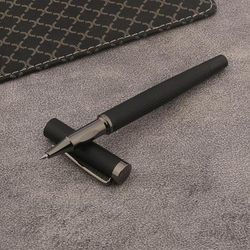 TEMU 1pc Metal Round Ballpoint Pen Roman Frosted Pen Study Supplies Writing
