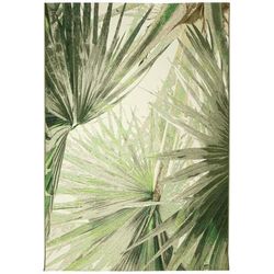 Marina Palm Fan Indoor/Outdoor Area Rug Green by Liora Manne in Green (Size 1'11"X7'6")