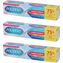Polident Lunga Tenuta Adesivo per Protesi Dentale Set da 3 3x70 g Past