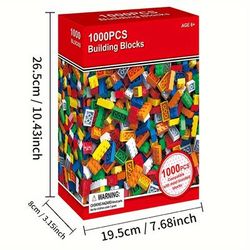 TEMU 500/1000pcs Educational Building Blocks Set For Kids - Diy Construction Toy For , Perfect Birthday, Thanksgiving & Christmas Gift For Boys And Girls, Classic Assorted Shapes And Colors