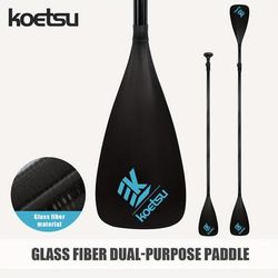 TEMU Koetsu Adjustable Fiberglass Sup Paddle - 3-position, Nylon Blades For Surfing & Water Sports, Black