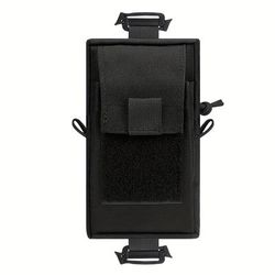 TEMU Tactical Polyester Backpack Strap Pouch - Smartphone Attachment Bag For Hiking, Compatible With Mobile Phones Up To 6.7 Inches, No Battery - Multiple Storage Compartments