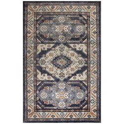 Ariana Floral Medallion Indoor Area Rug Blue by Brylane Home in Blue (Size 8'10"X11'9")