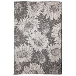 Carmel Sunflower Field Indoor/Outdoor Area Rug Black by Brylane Home in Black (Size 6'6" X 9'4")