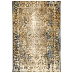 Marina Medallion Indoor/Outdoor Area Rug Blue by Brylane Home in Blue (Size 7'10"X9'10")