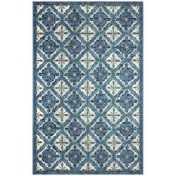 Marina Madrid Indoor/Outdoor Area Rug Ocean by Brylane Home in Ocean (Size 8'10"X11'9")