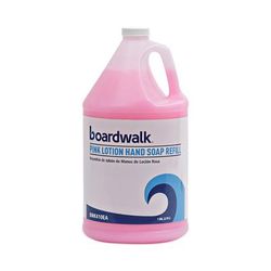 Boardwalk 410 Mild Cleansing Pink Lotion Soap, Cherry Scent, Liquid, 1 gal Bottle BWK410EA
