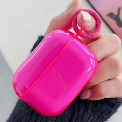 Fluorescent Candy Color Earphone Cover For Apple AirPods Pro 3 Air Pods 4 2 1 Crystal Clear Soft TPU Transparent Protective Case