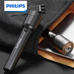 Philips lampe de poche LED avec chargement USB batterie 18650 4 Modes d'éclairage lampe de poche puissante pour Camping d'auto-défense