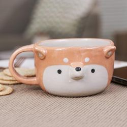 Siberian Elixir,'Handmade 6 oz Ceramic Siberian Dog Cup with a Glossy Finish'