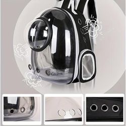 TEMU Extra Large Transparent Backpack - Breathable, Insulated, Durable Pc Material, Oversized Capacity For Cats Under 12 Lbs, Hiking & Camping, Zipper Closure, Anti-pressure Design, Travel Backpack