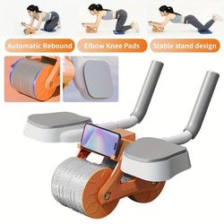 TEMU 1pc Automatic Rebound Ab Roller, Abdominal Exercise Wheel, With Elbow Support Knee Pads And Timer, For Gym Workout, Fitness Exercise