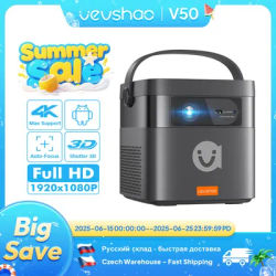 Vevshao V50 3D Portable Mini Projector 4K HD LED WiFi 1080P Movies Video DLP Home Theater Projectors With 15000mAh Battery
