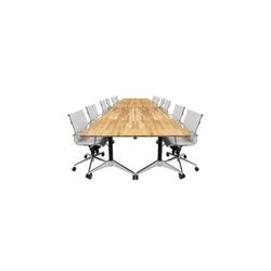 Solid Wood Modular Flip Top Conference Table - 60" x 198" Size
