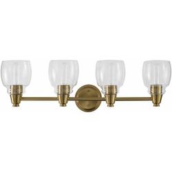 Viguzzolo 7"L x 30"W x 9"H Rustic Gold/Clear/White Wall Sconce - Boutique Rugs
