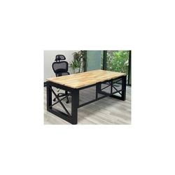 Xdustrial Series 71" x 36" Solid Wood and Black Frame Desk