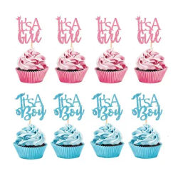 Décorations de Cupcake Its A Boy Girl, 12 pièces, choix de gâteaux pour réception-cadeau pour bébé,