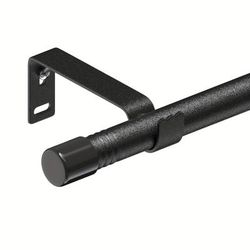 TEMU 1pc Modern Adjustable Curtain Rod, 5/8 Inch Metal Pole With Brackets, Matte Black Finish, For Window Drapes, Home Decor