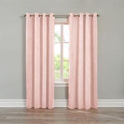 Wide Width BH Studio Velvet Grommet Panel by BH Studio in Peach (Size 50" W 95" L) Window Curtain