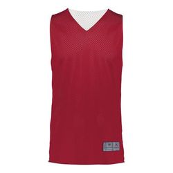 Augusta Sportswear 162 Youth Tricot Mesh Reversible 2.0 Jersey in Scarlet/White size Medium | Polyester