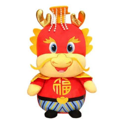 Chinese Dragon Mascot Plush New Year Doll Plush Stuffed Animals Toys Zodiac Mascot Pendant Doll