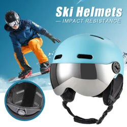 Ski & Snowboard Helmet with Detachable Glasses Snow Ski Helmet with Ear Protection ABS Shell and EPS